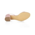 thumbnail image 5 of BLISSFUL STEP Women's Shoes Open Toe Mid Block Heel Ankle Strap Faux Suede Sandals Light Pink 6, 5 of 8