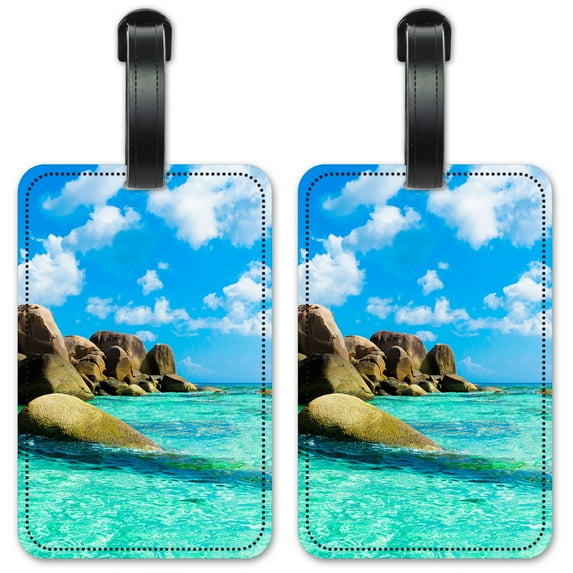 Rocky Beach Cliff - Luggage ID Tags / Suitcase Identification Cards - Set of 2