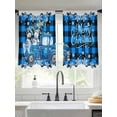 thumbnail image 2 of Blue Truck Sheer Curtains 45 inches Long, Winter Snowman Merry Christmas Tree Plaid Light Filtering Sheer Window Curtains Rod Pocket Voile Drapes for Bedroom Living Room, 2 Panels 52"W x 45"L, 2 of 7