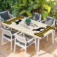 thumbnail image 2 of Yellow Black Buffalo Checkered Table Cloths for 3 Foot Rectangle Tables, Bones Cute Dogs Pets Patio Waterproof Elastic Fitted Tablecloths, Washable Rectangular Table Cover for Camping, 2 of 8