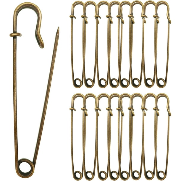 15 imperdibles (color bronce) de 10 cm de imperdible grande, imperdibles grandes para ropa, cuero, lienzo, manualidades, faldas, faldas escocesas, imperdibles extra anchos Excelente Rendimiento ER019462WL