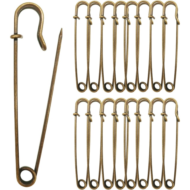 15 imperdibles (color bronce) de 10 cm de imperdible grande, imperdibles grandes para ropa, cuero, lienzo, manualidades, faldas, faldas escocesas, imperdibles extra anchos Rojo Verde