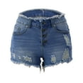 thumbnail image 4 of Taqqpue High Waisted Stretchy Jean Shorts for Women,Casual Summer Ripped Frayed Distressed Denim Shorts Raw Hem Junior Shorts Jeans Hot Short Jeans, 4 of 8