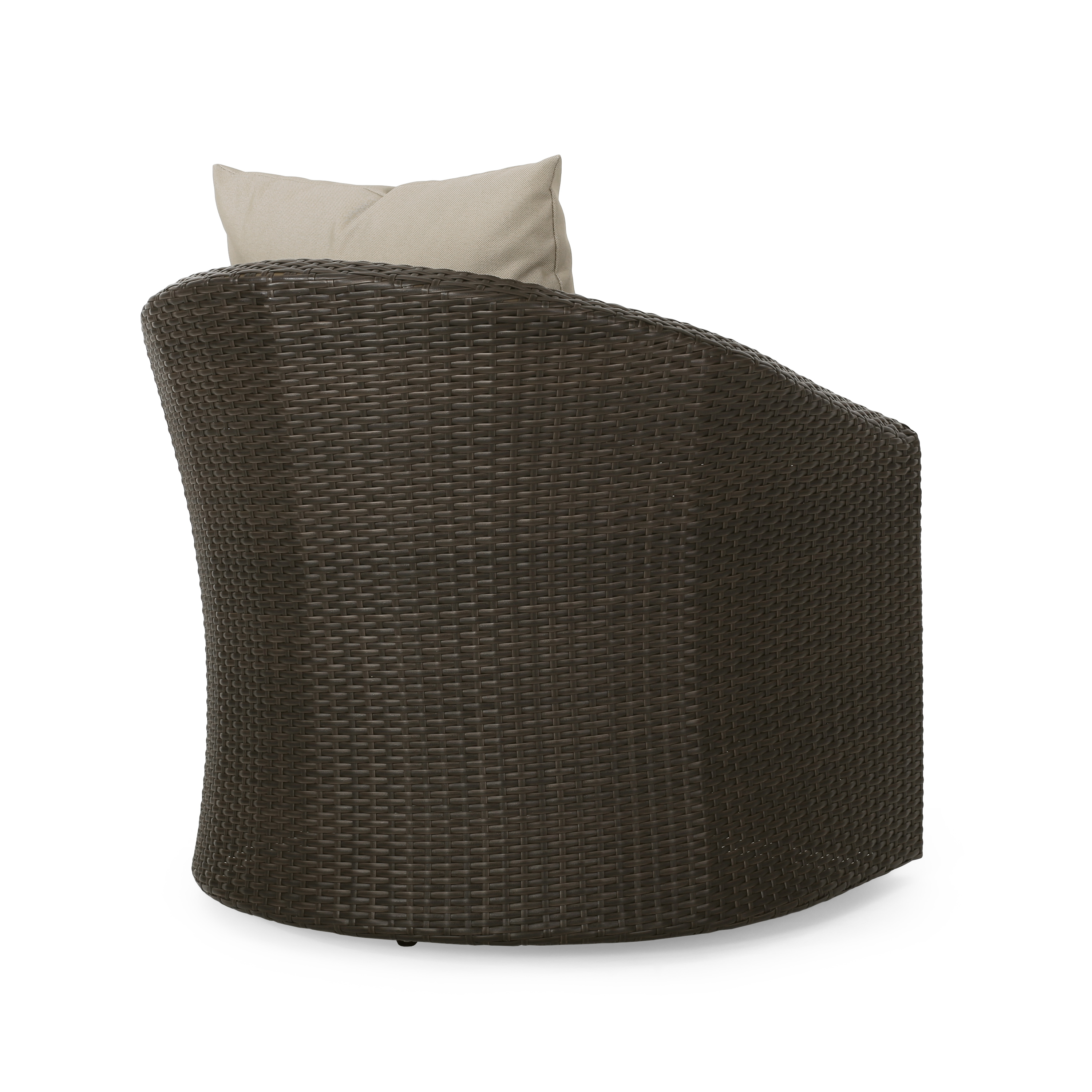 Dillard Outdoor Aluminum Framed Wicker Swivel Club Chair, Mixed Brown and Mixed Khaki - image 5 of 13