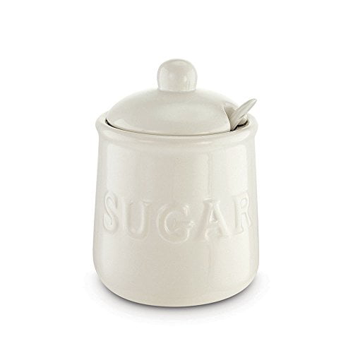 Details about   450 ml Ceramic Sugar Jar with Lid,Wooden Spoon,Lemons Print