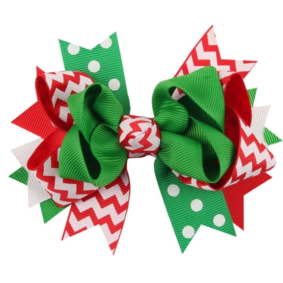 Little Christmas Holiday Hair Bow Clip Accessory