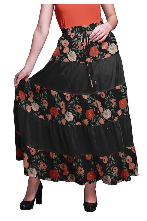 Skirts For Women Long Length Cotton Printed Maxi Boho Summer Skirt