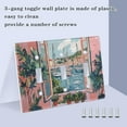 thumbnail image 3 of Yayeee Toggle Light Switch Wall Plate 3-Gang 6.37"x4.48" Decorative Outlet Cover, Pink Boat, 3 of 7