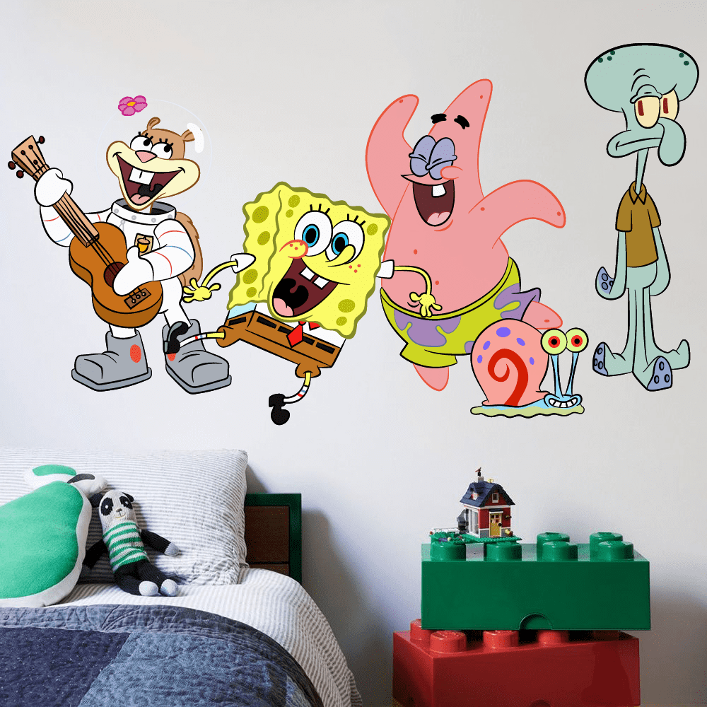 Spongebob Squarepants Complete Cast Happy Wall Graphic Decal Sticker
