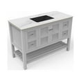 thumbnail image 3 of Castello USA 48" Alicia Gray Vanity Set White Marble Ceramic Top Back Sink, 3 of 9
