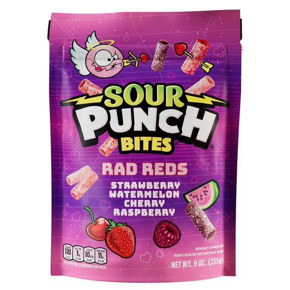 Sour Punch Rad Reds Valentine's Candy Bites, 9oz Bag