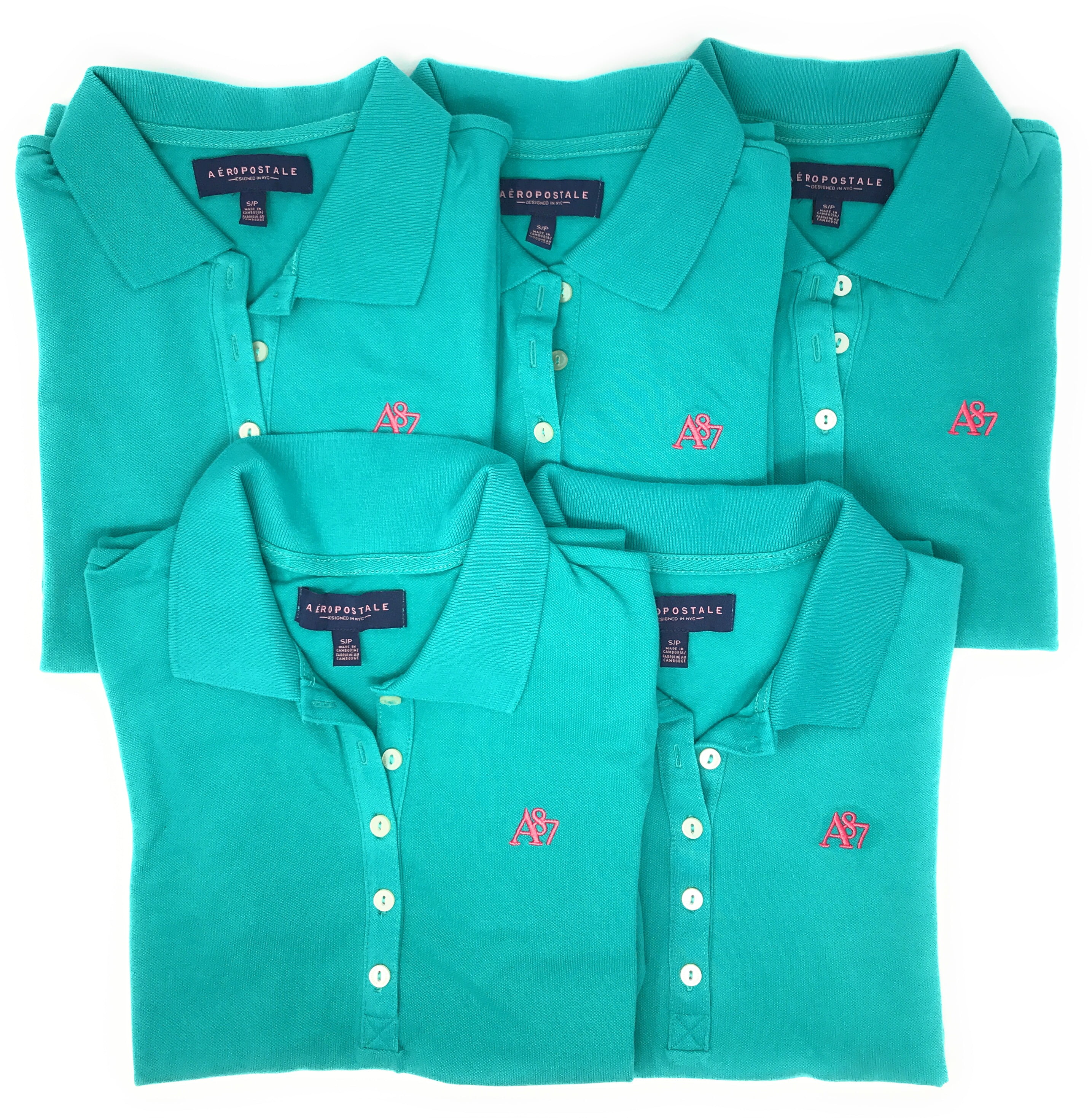 AEROPOSTALE Womens Polo Shirt Set of 5 