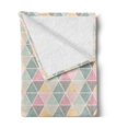 thumbnail image 2 of Geometric Soft Flannel Fleece Blanket, Abstract Form with Triangles Rhombus Zig Zag and Crackles Retro Textured Design, Cozy Plush for Indoor and Outdoor Use, 70" x 90", Multicolor, by Ambesonne, 2 of 5