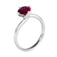 thumbnail image 4 of Aonejewelry 0.85 Carat 6mm Round Shape Created Ruby Gemstone Solitaire Engagement Ring Women Crafted In 10K Rose White & Yellow Gold, 4 of 5