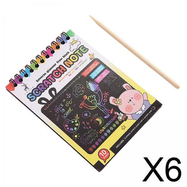 Nota de papel para raspar,Juego de para raspar,suministros de kits de manualidades artísticas,Kits de proyectos de manualidades para niños,pintura para ,Cuaderno para