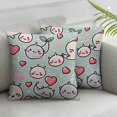 thumbnail image 3 of Narwhal Throw Pillow Cushion Case, Colorful Polka Dotted and Heart Pattern Background with Cartoon Character Whales, Decorative Square Accent Pillow Cover,  Multicolor, 3 of 7