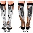 thumbnail image 2 of FREEAMG 1Pair Fashion Print Compression Socks for Women Men,Knee High Stockings for Athletic Sports,Running,Travel, 2 of 7