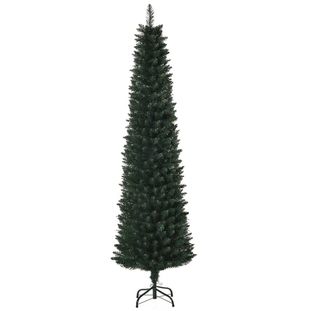 HOMCOM Arbre de Noël Artificiel 6 Pieds Arbre de Noël en Forme de Crayon pour Maison Intérieur Vert