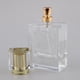 thumbnail image 5 of Botella de perfume vacía cuadrada de 50 ml de vidrio transparente Tapa dorada, 5 of 9