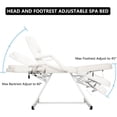 thumbnail image 6 of Cozyswan 3 Section Adjustable Pvc Leather Massage Table w/ Removable Headrest, 27.95" x 18.5", White, 6 of 8