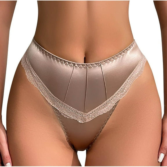 Gmluru Ladies Panties Solid Color Low Waisted Lace Tighten The Abdomen Lift The Buttocks Brown Underwear Plus Size L