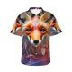 thumbnail image 1 of Fotbe Color Splash Fox Portrait Camisa Hawaiana para Hombre Unisex – Camisa Casual de Verano con Botones de Manga Corta de Algodón y Lino,XX-Large, 1 of 7