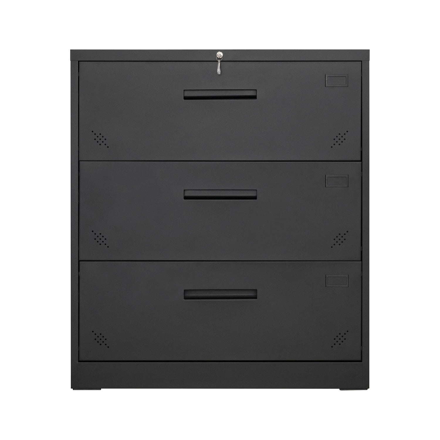 Kadyn Lateral File Storage Cabinet, 3 Drawer Filing Cabinet with Lock, Steel Office Wide File Cabinet for Home Office, Black Kadyn Lateral File Storage Cabinet, 3 Drawer Filing Cabinet with Lock, Steel Office Wide File Cabinet for Home Office, Black