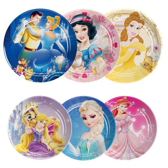 60pcs Princess Party Paper Plates,PrincessTheme Party Plates Party Tableware for Baby Shower Kids Birthday Party Table Decoration