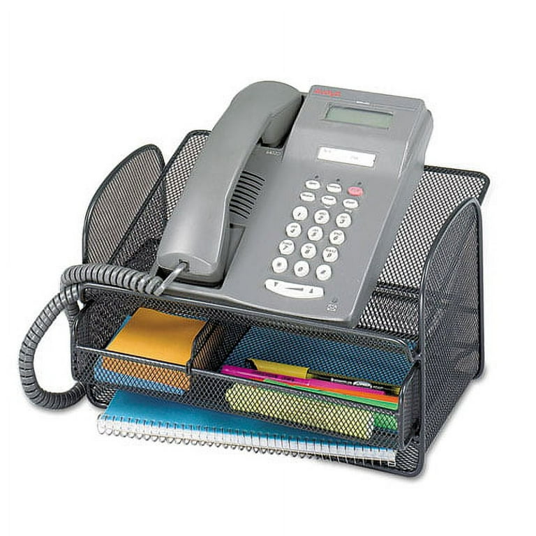 Onyx Angled Mesh Steel Telephone Stand, 11.75 x 9.25 x 7, Black Onyx Angled Mesh Steel Telephone Stand, 11.75 x 9.25 x 7, Black