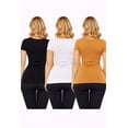 thumbnail image 4 of Women's Seamless Short Sleeve Fitted Tee 3-Pack Soft Stretch Everyday Top, 4 of 6