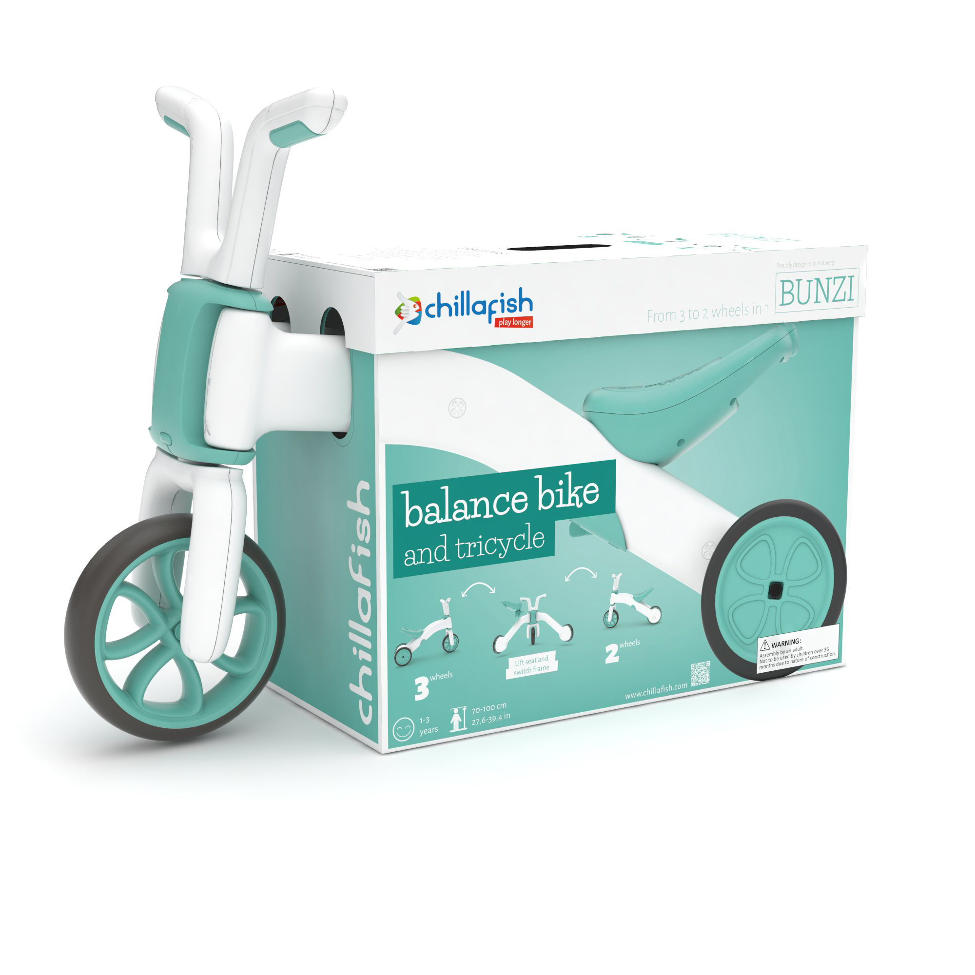 Chillafish Bunzi 2-in-1 Balance Bike & Tricycle, Mint photo 8