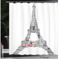 thumbnail image 4 of Ambesonne Black White Shower Curtain, Paris France Tour, 69"Wx75"L, Black White, 4 of 5