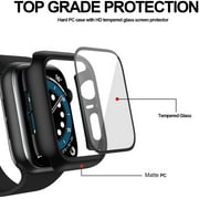 Apple Watch Case Series SE/ Series 6/5/4 for 40mm with Built-in Tempered Glass Screen Protector (All Watch Series), Guard Bumper Full coverage Cover for Apple Watch Case, Color Black