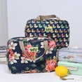 thumbnail image 2 of Toiletry Bag Waterproof Large Capacity Canvas Floral Print Makeup Case Travel Supplies, 2 of 7