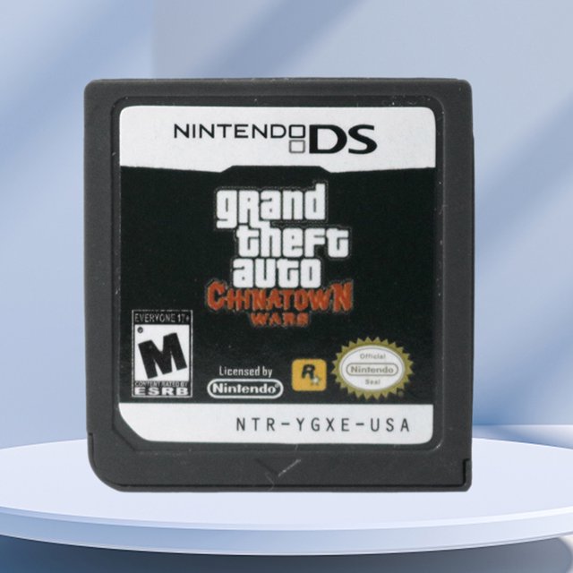 tarjetas de colección de juegos soul douluo chinatown para nintendo ds 2ds 3ds xl ndsi D, cartucho frontal negro para Nintendo DS con etiqueta negra y blanca que muestra 'grand theft auto CHINATOWN WARS', clasificación ESRB 'M', sello 'Licensed by Nintendo' y código NTR-YGXE-USA; dimensiones aprox. 25 x 20 x 3 mm (0.98 x 0.78 x 0.11 pulg.). A menudo usado como pieza de colección y compatible con consolas NDS/2DS/3DS.