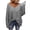 Gray, variant on Oversize Women V-Neck Loose Casual Knit Sweater