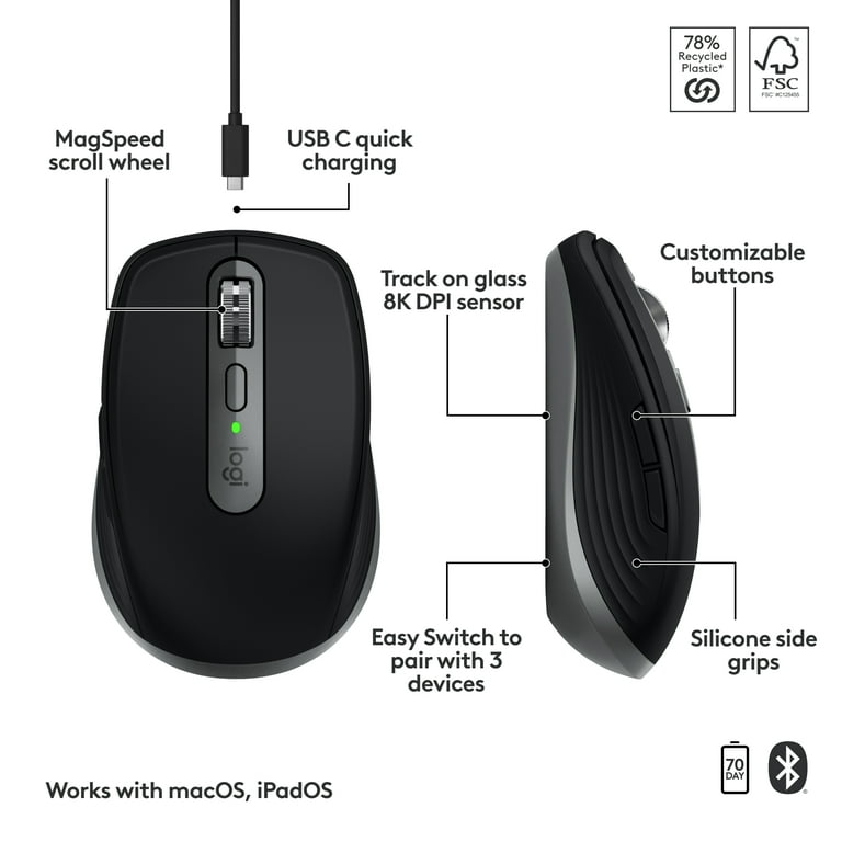 ロジクール MX ANYWHERE 3S for Mac ワイヤレスマウス Amazon.com: Logitech MX Anywhere 3S for Mac, Compact Wireless