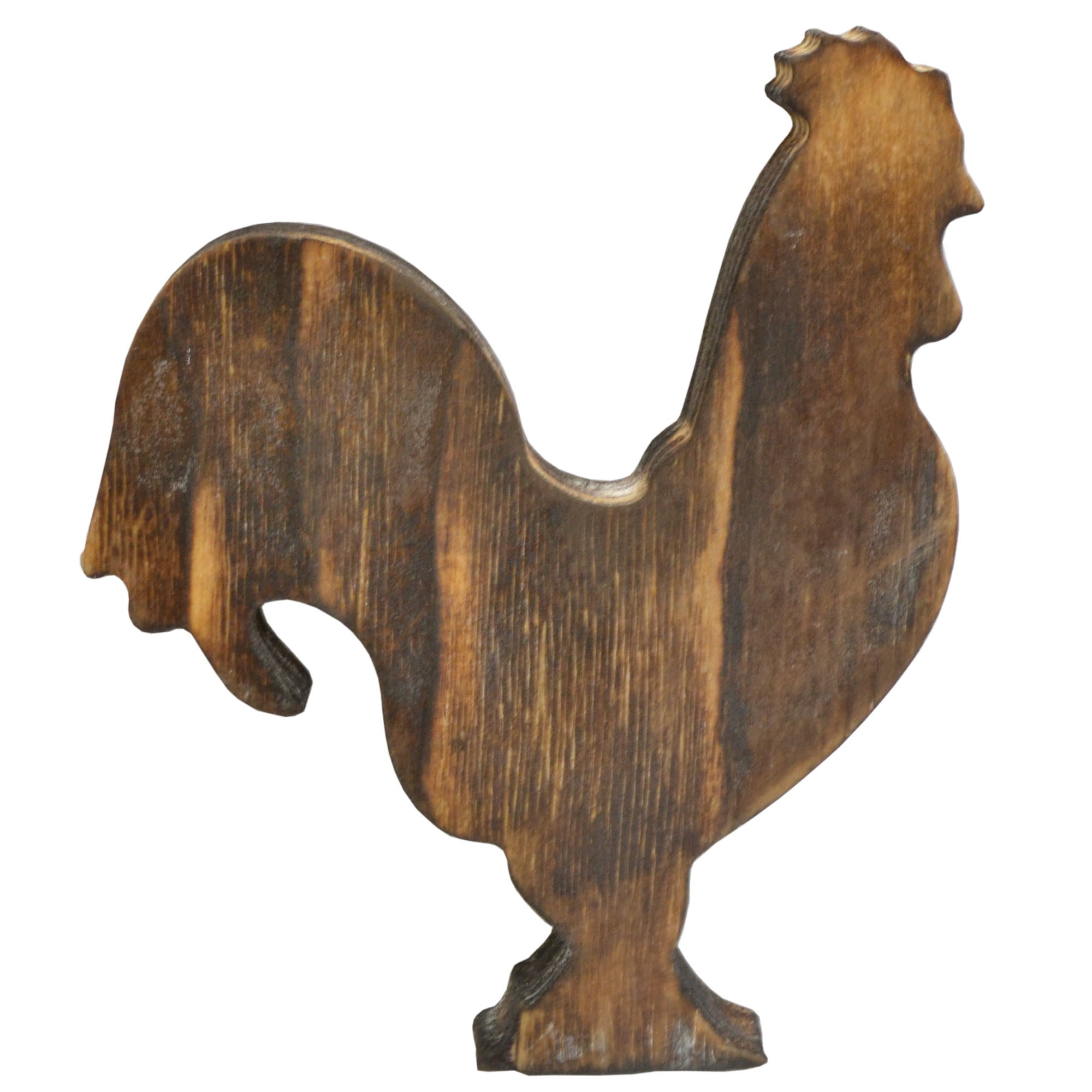 Rustic Wood Rooster Shape, 1 Each