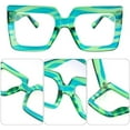 thumbnail image 3 of Oversized Square Blue Light Glasses Big Frame Computer Eyewear Thick Fashion Clear Glasses for Women Fashion, 3 of 8