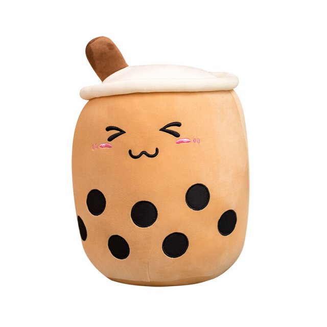 24-70cm cute cartoon gift life milk tea cup shape pillow super soft back children's toy birthday gift creative Christmas giftBrown style 250cm Deng Xun unisex