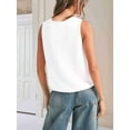 thumbnail image 6 of Women'S Summer Sleeveless Crochet Knit Tie Front Sweater Vest White S, 6 of 7