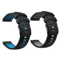 thumbnail image 2 of Replacement 22mm  Dual Color Watch Band Silicone Watchband Sports Watch WristBand Smart Watch Strap BLACK&ORANGE, 2 of 8