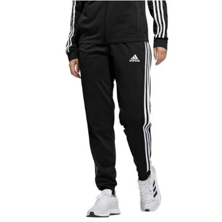 adidas Womens 3-Stripes Jogger Pant (Black/White, Small)