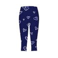 thumbnail image 5 of QATAINLAV Women's Milk Silk Soft Cropped Leggings 2026 Fashion Heart Print Workout Leggings Casual High Waisted Tummy Control Tight Capris Blue L, 5 of 6