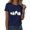 Dark Blue, variant on Gunia Halloween T Shirt Women Cotton Ghost Graphic Print Short Sleeve Crew Neck Casual Holiday Tops Tee Shirts Army Green S-2Xl