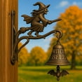 thumbnail image 4 of BinKFF Vintage Witch Doorbell – Cast Iron Halloween Protection Door Hangers Bell with Witch on Broom for Front Door, Porch, Home and Wall Decor, Halloween Decoration Outdoors, 4 of 8