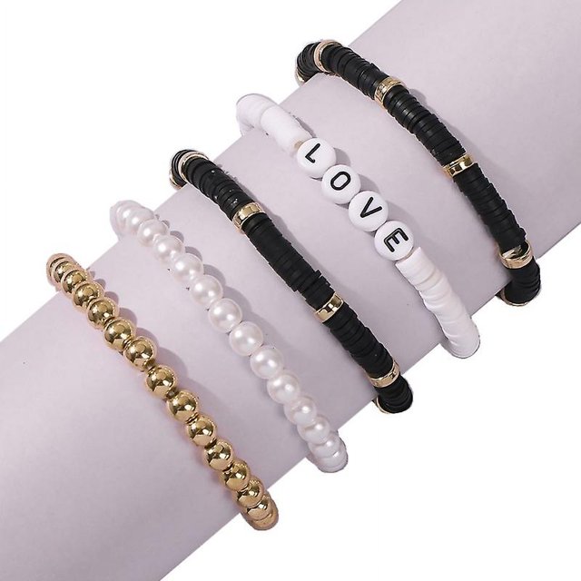 1 Pulsera de cuentas coloridas Pulsera de vinilo africano para mujer Pulsera de hilo con cuentas