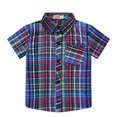 thumbnail image 2 of Coerni Boys Toddler Plaid Button Down Shirt Short Sleeve Lapel Neck Summer Casual Top Kids Baby Trendy Tees with Pocket Clothes, 2 of 4