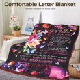 thumbnail image 3 of Gift for Mom from Daughter, 50×60in Flower Butterfly Letter Blanket for Mom, Soft Flannel Fleece Throw Blanket, Cozy Mom Blanket, Mother's Day Present, Thanksgiving Gift for Mom, 3 of 7