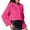 Hot Pink, variant on Women's Plus Size White Faux Fur Coat - Winter Warm Long Sleeve V-Neck Jacket for Cold Weather